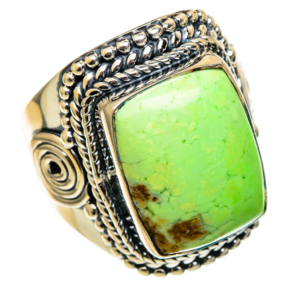Lemon Chrysoprase Rings handcrafted by Ana Silver Co - RING106705 - Photo 2
