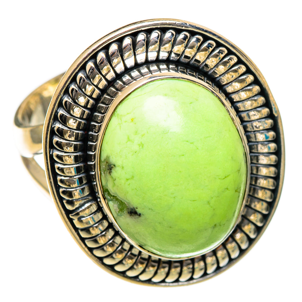 Lemon Chrysoprase Rings handcrafted by Ana Silver Co - RING106708 - Photo 2