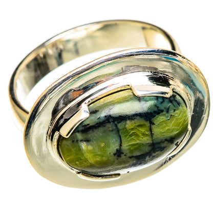 African Green Opal Rings handcrafted by Ana Silver Co - RING106710 - Photo 2