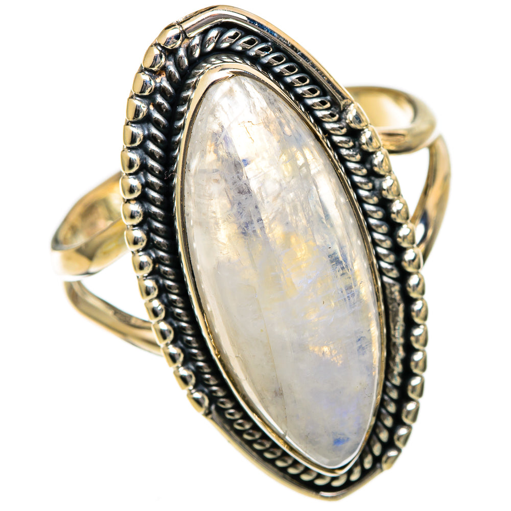 Rainbow Moonstone Rings handcrafted by Ana Silver Co - RING106725 - Photo 2