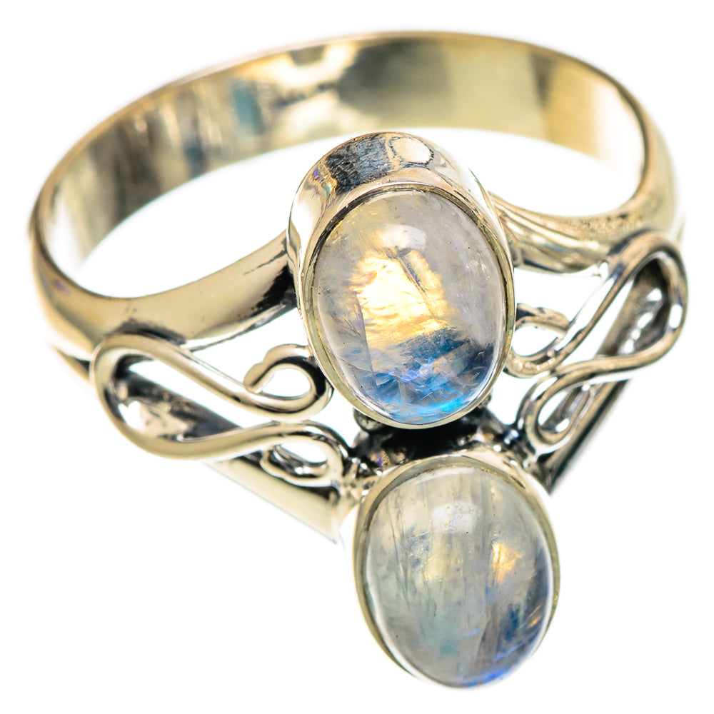 Rainbow Moonstone Rings handcrafted by Ana Silver Co - RING106726 - Photo 2