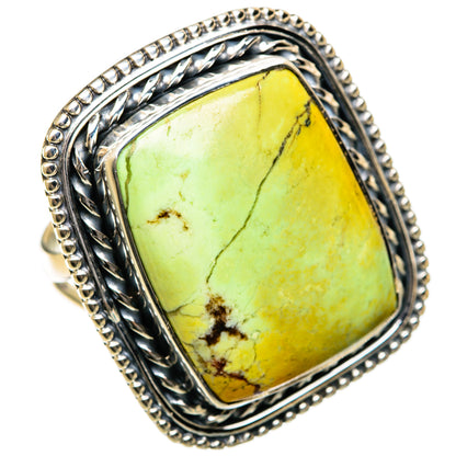 Lemon Chrysoprase Rings handcrafted by Ana Silver Co - RING106742 - Photo 2