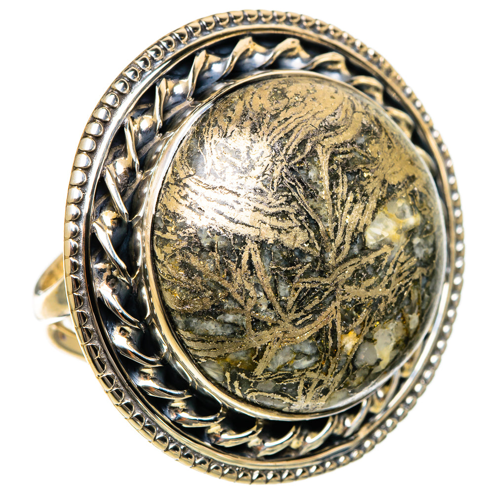 Pyrite Agate Rings handcrafted by Ana Silver Co - RING106764 - Photo 2