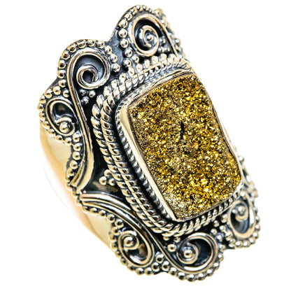 Spectro Pyrite Druzy Rings handcrafted by Ana Silver Co - RING106765 - Photo 2