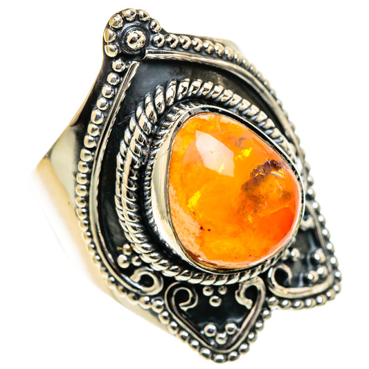 Mexican Fire Opal Rings handcrafted by Ana Silver Co - RING106774 - Photo 2