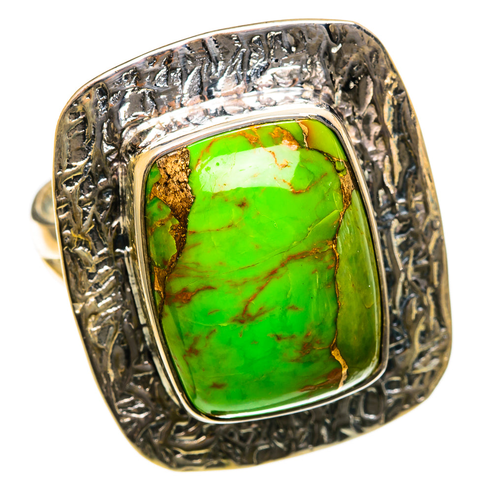 Green Copper Composite Turquoise Rings handcrafted by Ana Silver Co - RING106791 - Photo 2