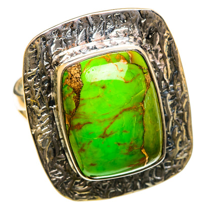 Green Copper Composite Turquoise Rings handcrafted by Ana Silver Co - RING106791 - Photo 2