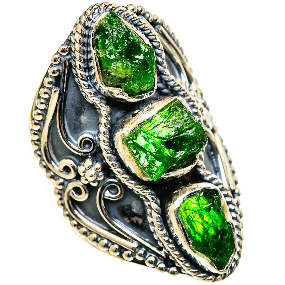 Chrome Diopside Rings handcrafted by Ana Silver Co - RING106795 - Photo 2