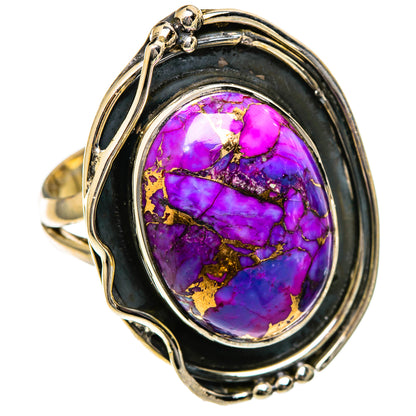Purple Copper Composite Turquoise Rings handcrafted by Ana Silver Co - RING106809 - Photo 2