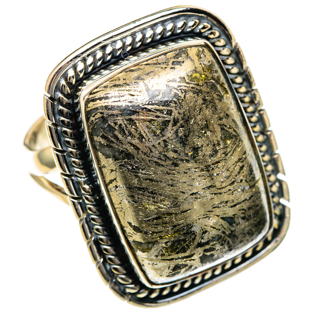 Pyrite Agate Rings handcrafted by Ana Silver Co - RING106811 - Photo 2