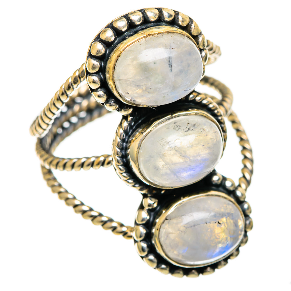 Rainbow Moonstone Rings handcrafted by Ana Silver Co - RING106817 - Photo 2