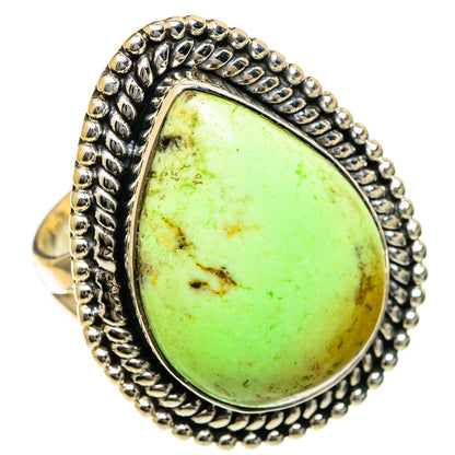 Lemon Chrysoprase Rings handcrafted by Ana Silver Co - RING106826 - Photo 2