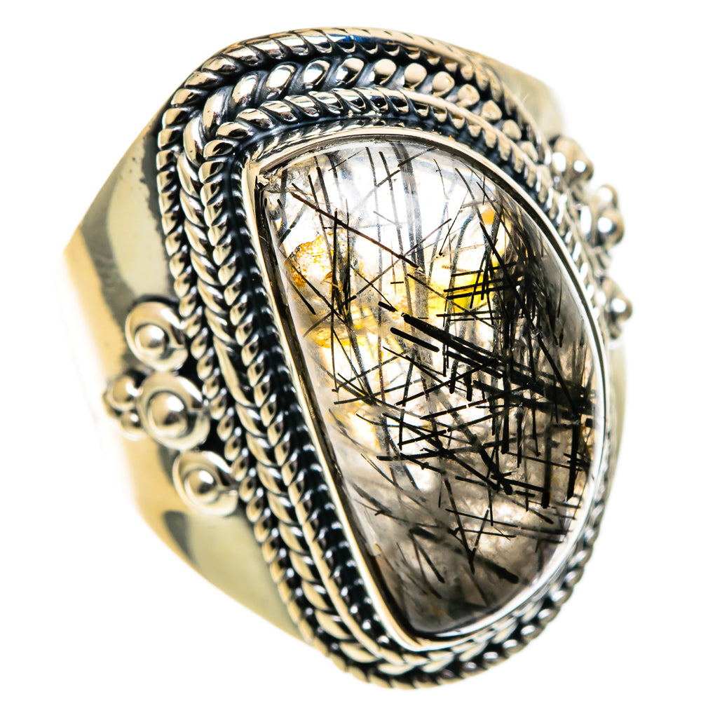 Tourmalinated Quartz Rings handcrafted by Ana Silver Co - RING106829 - Photo 2