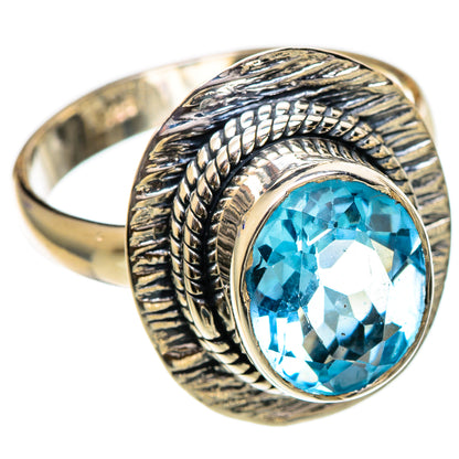 Blue Topaz Rings handcrafted by Ana Silver Co - RING106832 - Photo 2