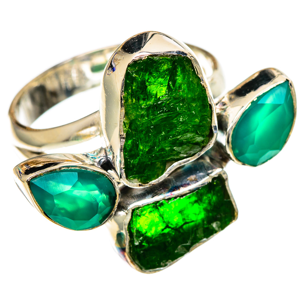 Chrome Diopside Rings handcrafted by Ana Silver Co - RING106840 - Photo 2