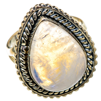 Rainbow Moonstone Rings handcrafted by Ana Silver Co - RING106861 - Photo 2