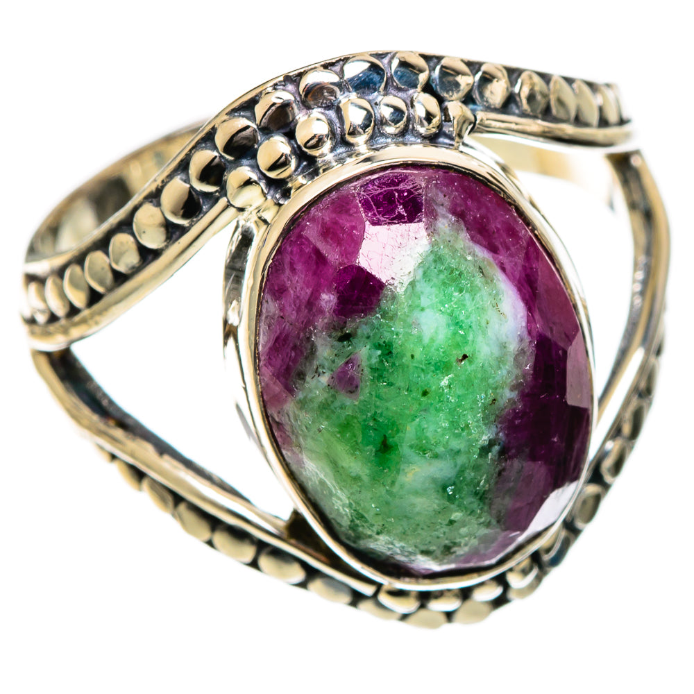 Ruby Zoisite Rings handcrafted by Ana Silver Co - RING106862 - Photo 2