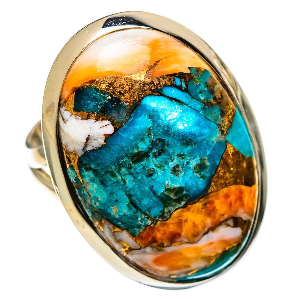 Spiny Oyster Turquoise Rings handcrafted by Ana Silver Co - RING106870 - Photo 2