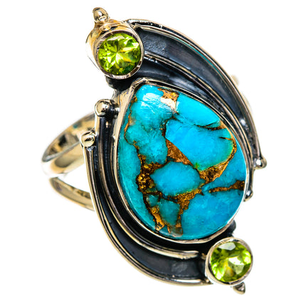 Blue Copper Composite Turquoise Rings handcrafted by Ana Silver Co - RING106872 - Photo 2