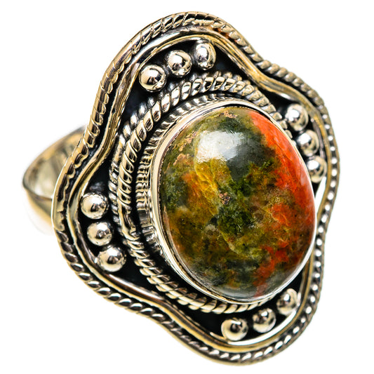 Unakite Rings handcrafted by Ana Silver Co - RING106882 - Photo 2