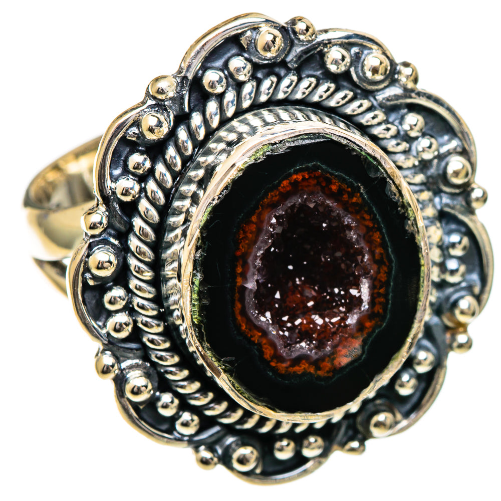 Coconut Geode Druzy Rings handcrafted by Ana Silver Co - RING106883 - Photo 2