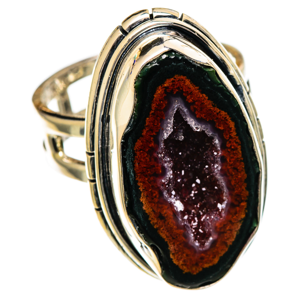 Coconut Geode Druzy Rings handcrafted by Ana Silver Co - RING106888 - Photo 2