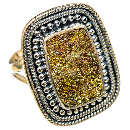 Spectro Pyrite Druzy Rings handcrafted by Ana Silver Co - RING106897 - Photo 2