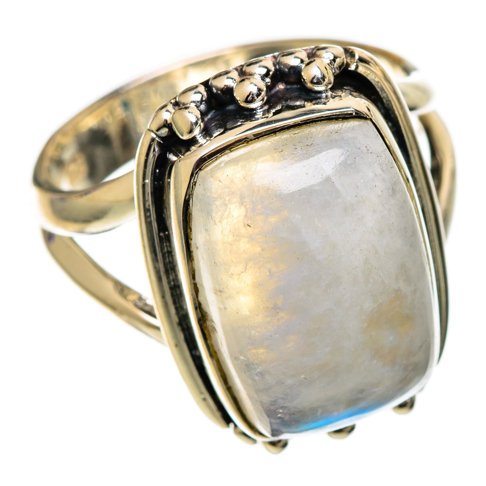 Rainbow Moonstone Rings handcrafted by Ana Silver Co - RING106902 - Photo 2