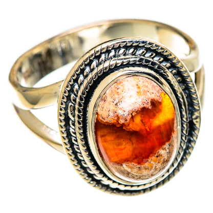 Mexican Fire Opal Rings handcrafted by Ana Silver Co - RING106903 - Photo 2