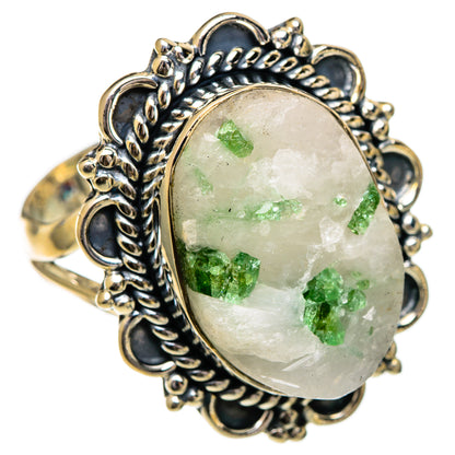 Green Tourmaline In Quartz Rings handcrafted by Ana Silver Co - RING106919 - Photo 2