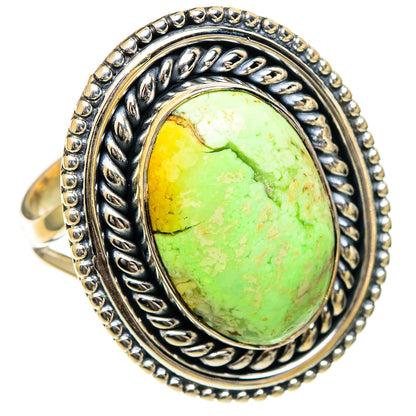 Lemon Chrysoprase Rings handcrafted by Ana Silver Co - RING106922 - Photo 2