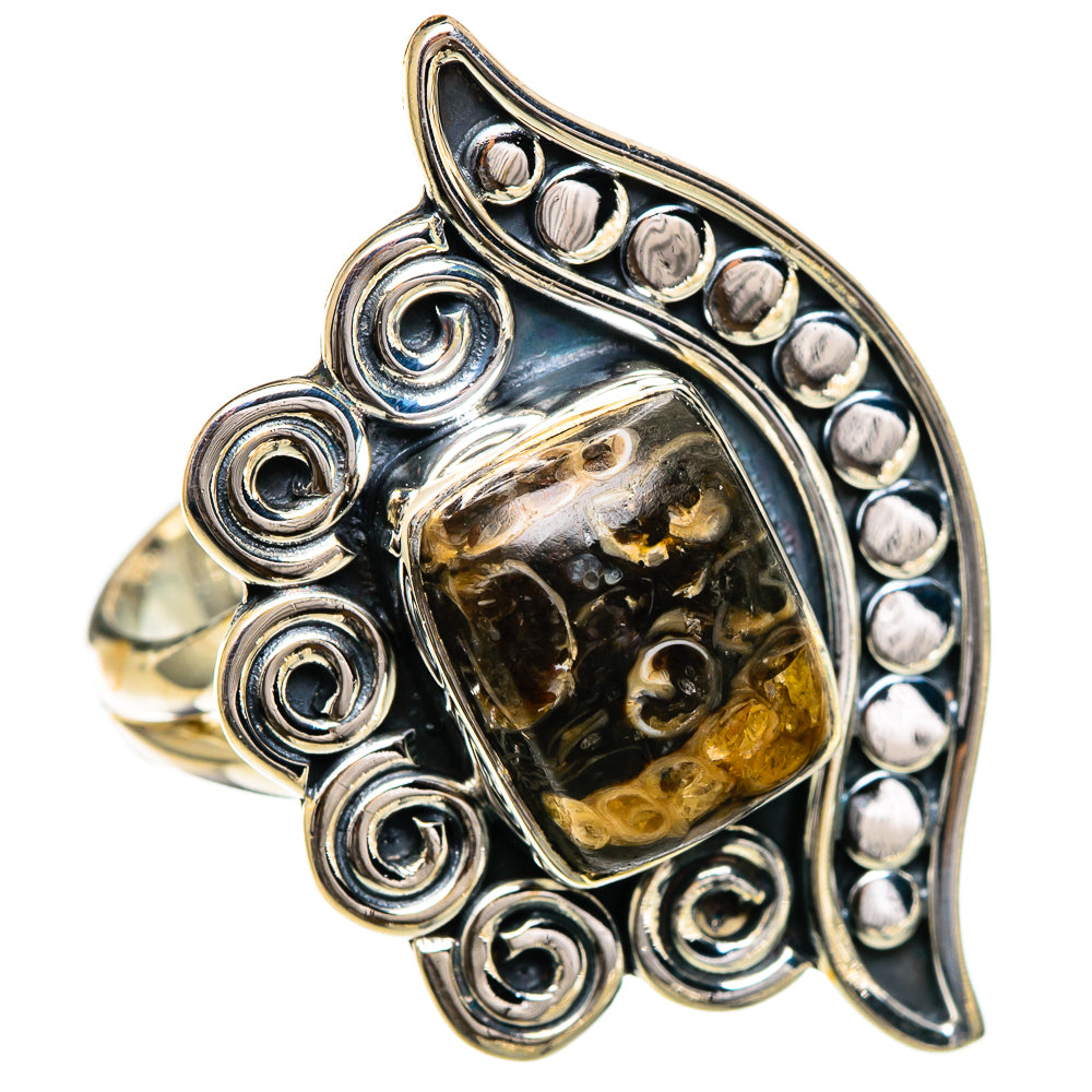 Turritella Agate Rings handcrafted by Ana Silver Co - RING106925 - Photo 2