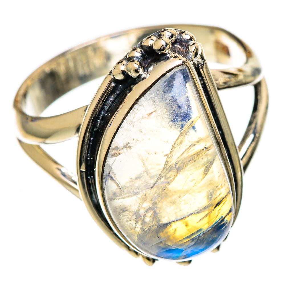 Rainbow Moonstone Rings handcrafted by Ana Silver Co - RING106942 - Photo 2