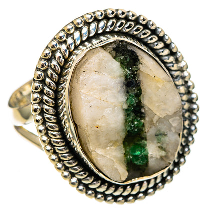 Green Tourmaline In Quartz Rings handcrafted by Ana Silver Co - RING106955 - Photo 2