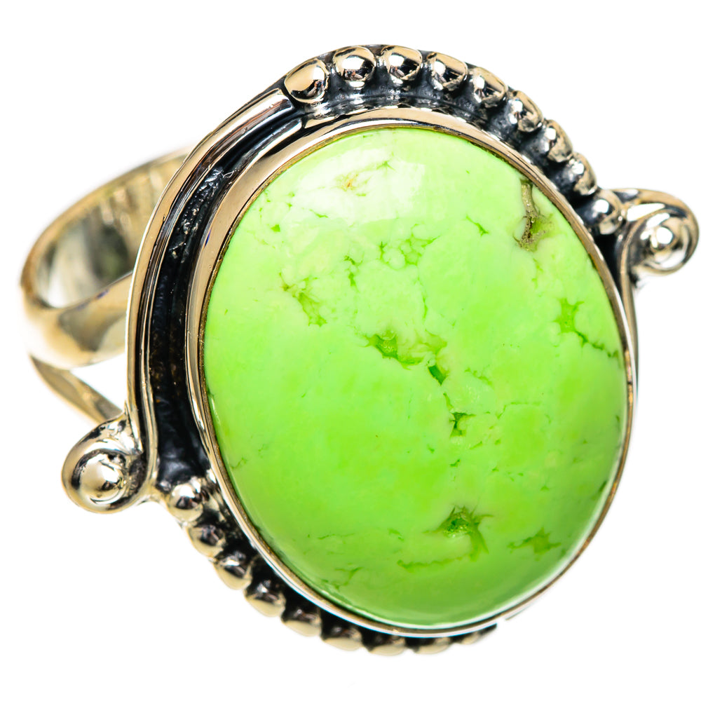 Lemon Chrysoprase Rings handcrafted by Ana Silver Co - RING106958 - Photo 2
