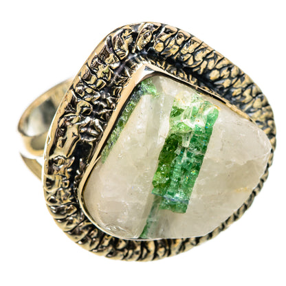 Green Tourmaline In Quartz Rings handcrafted by Ana Silver Co - RING106960 - Photo 2