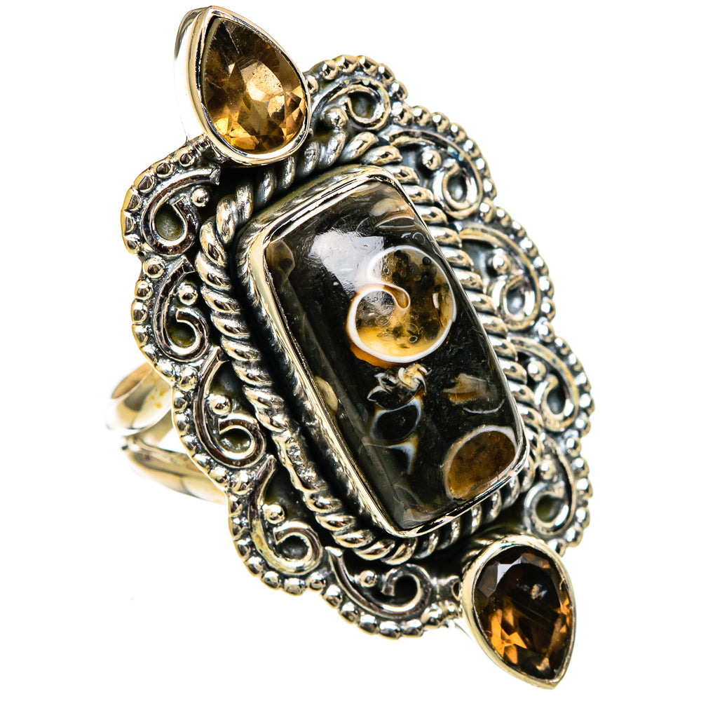 Turritella Agate Rings handcrafted by Ana Silver Co - RING106964 - Photo 2