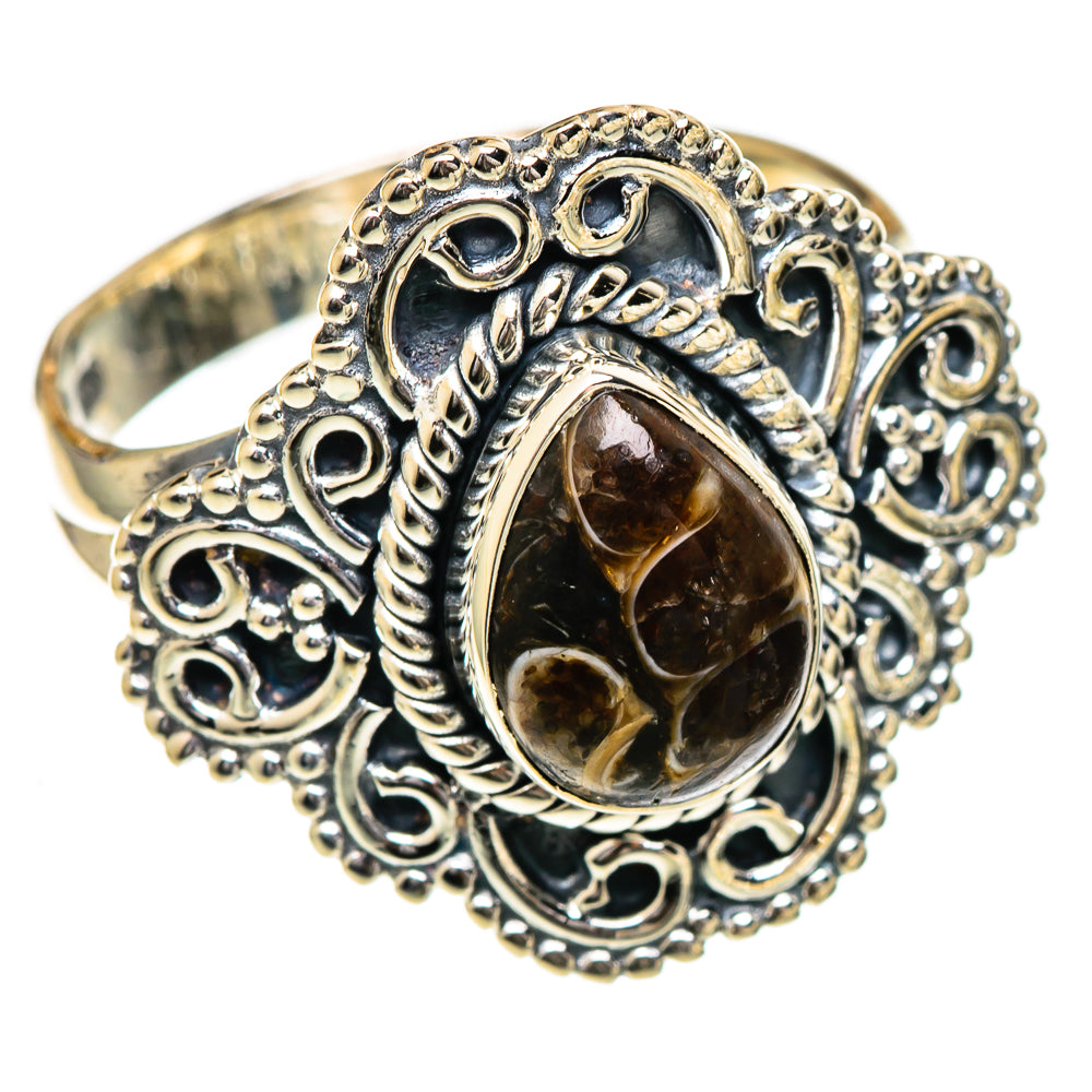 Turritella Agate Rings handcrafted by Ana Silver Co - RING106966 - Photo 2