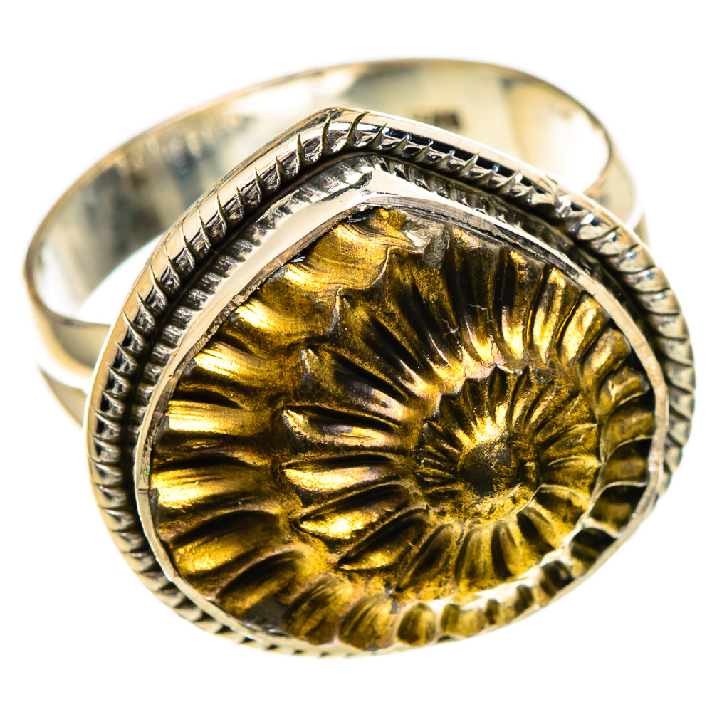 Pyrite Fossil Rings handcrafted by Ana Silver Co - RING106975 - Photo 2