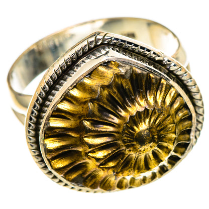 Pyrite Fossil Rings handcrafted by Ana Silver Co - RING106975 - Photo 2