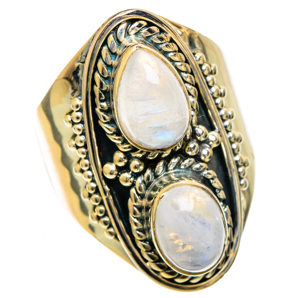 Rainbow Moonstone Rings handcrafted by Ana Silver Co - RING106978 - Photo 2