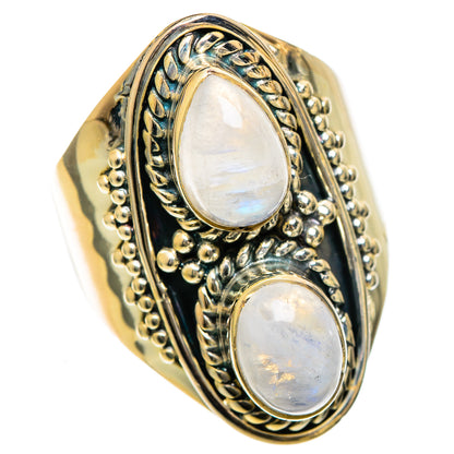 Rainbow Moonstone Rings handcrafted by Ana Silver Co - RING106978 - Photo 2