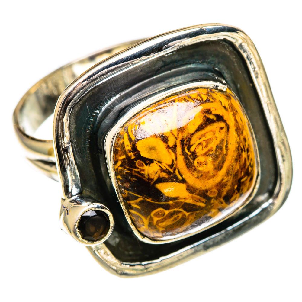Turritella Agate Rings handcrafted by Ana Silver Co - RING107000 - Photo 2