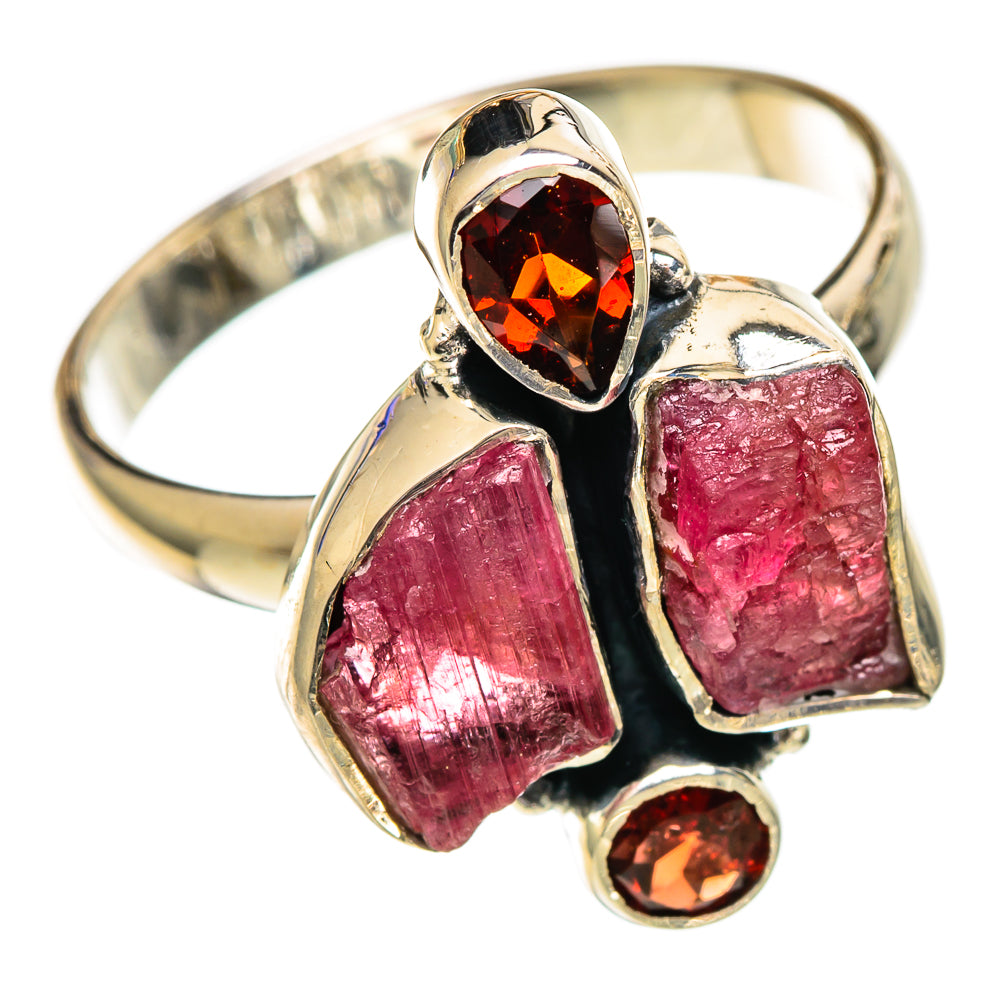 Pink Tourmaline Rings handcrafted by Ana Silver Co - RING107007 - Photo 2
