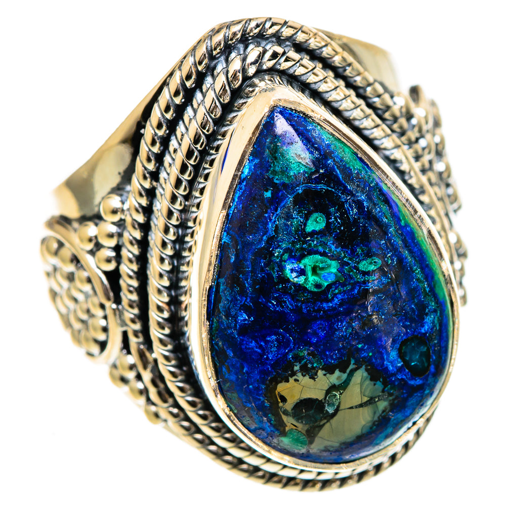 Azurite Malachite Rings handcrafted by Ana Silver Co - RING107024 - Photo 2
