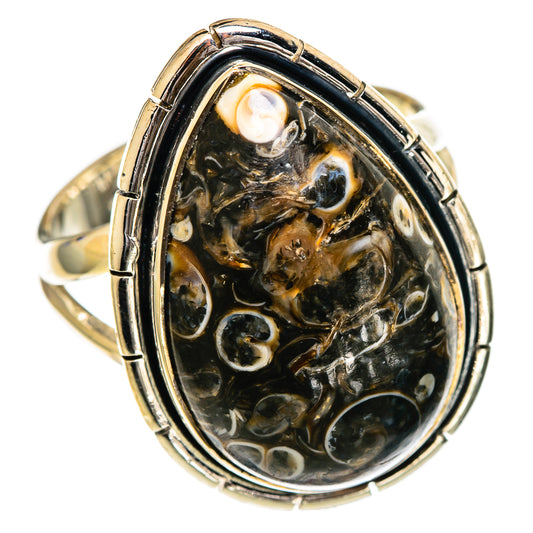 Turritella Agate Rings handcrafted by Ana Silver Co - RING107039 - Photo 2