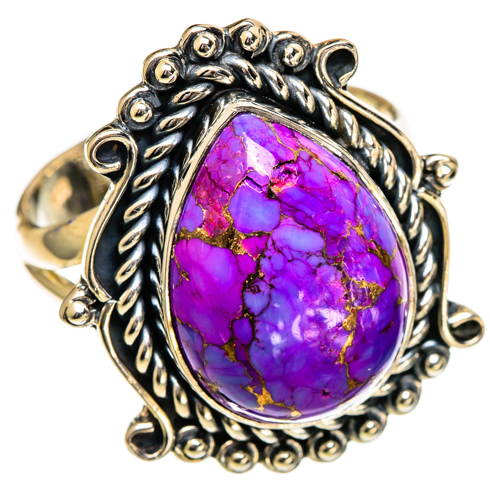 Purple Copper Composite Turquoise Rings handcrafted by Ana Silver Co - RING107041 - Photo 2