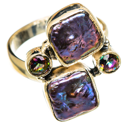 Titanium Mother Of Pearl Rings handcrafted by Ana Silver Co - RING107045 - Photo 2