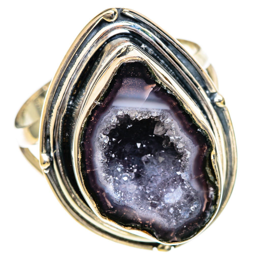 Coconut Geode Druzy Rings handcrafted by Ana Silver Co - RING107046 - Photo 2