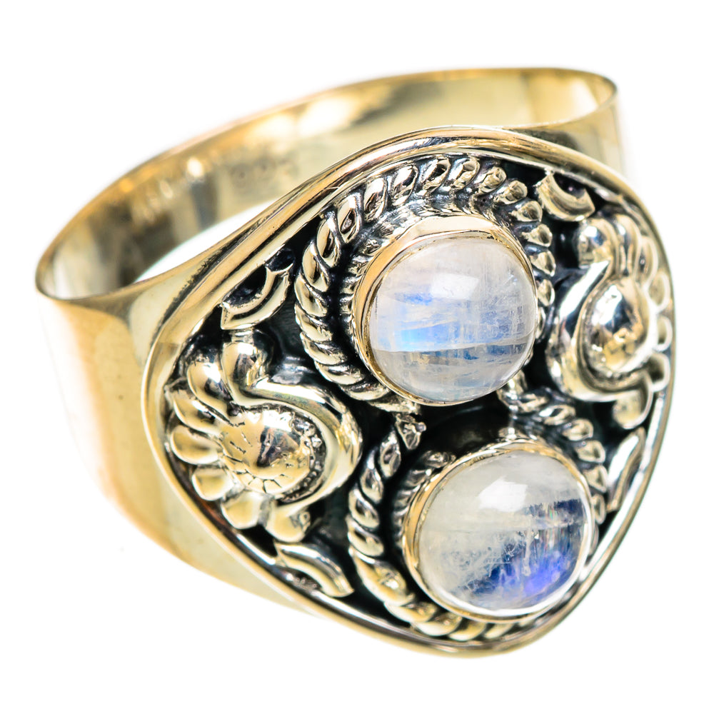 Rainbow Moonstone Rings handcrafted by Ana Silver Co - RING107049 - Photo 2